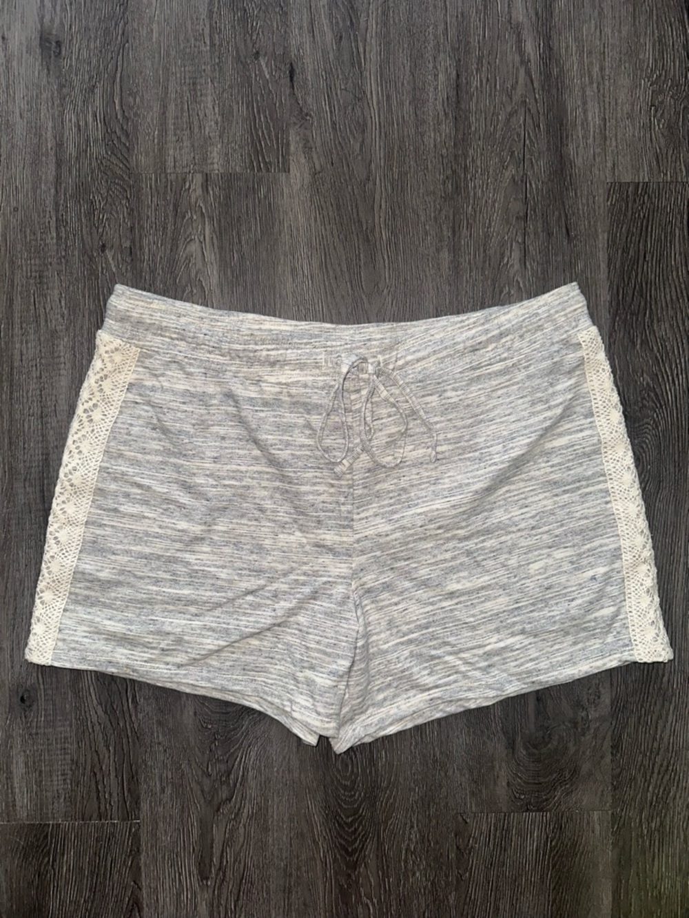 Heather Gray Lace-Trim Sleep Shorts
